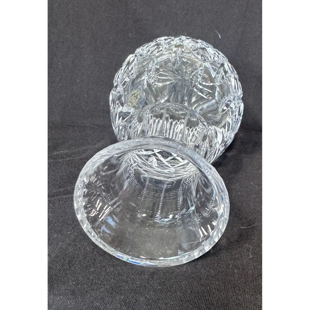 Lead Crystal Vase Hand Crafted Diamond Cut Glass 24% PbO Celery Vase